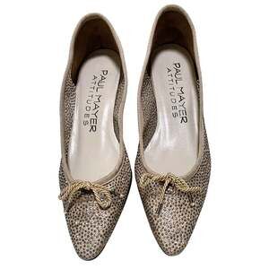 Paul Mayer Attitudes Neutral-Toned 1" Kitten Heel Sparkle Pointed Toe 6B